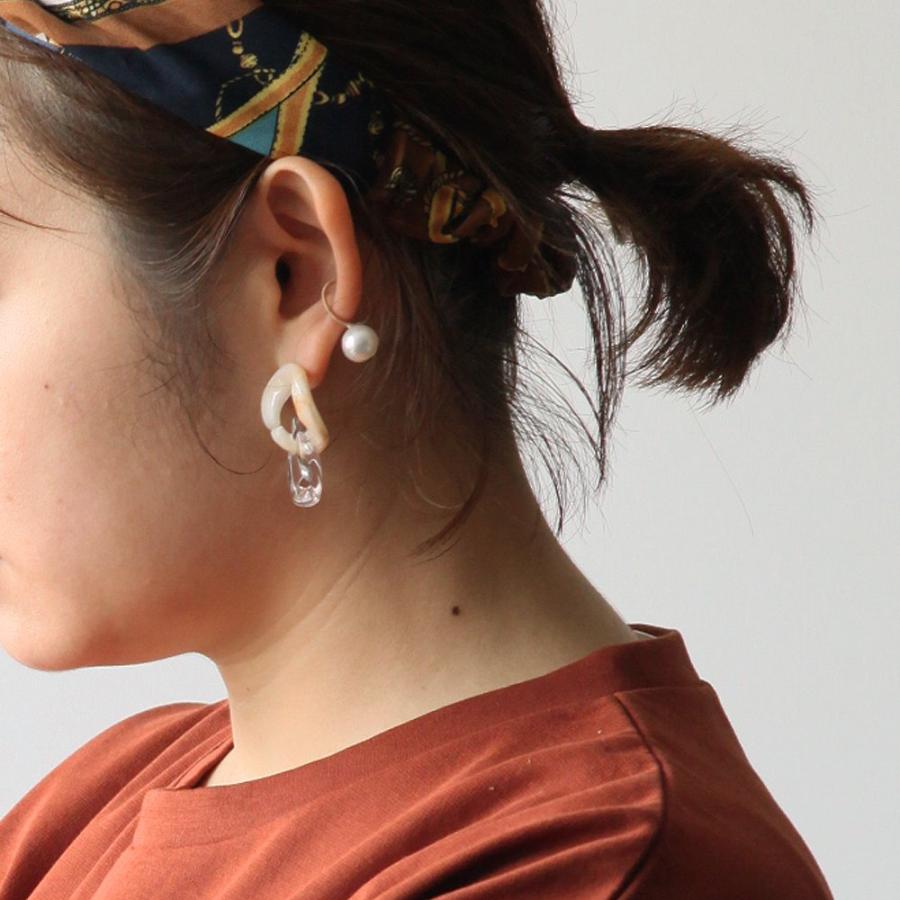 sinc シンク チェーンピアス  ベージュ×クリア (片耳タイプ)  sinc_pc_003 スウィング ピアス レディース シンプル 大人 上品 綺麗 ギフト アクセサリー お祝… |  | 02