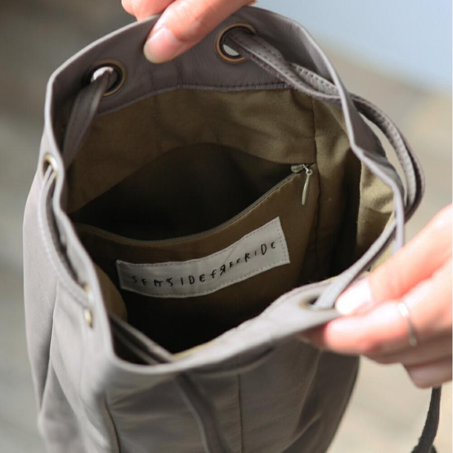 SEASIDE FREERIDE（シーサイドフリーライド） / シープレザー 2way 巾着型 ミニバッグ ONI BAG - 全2色 |  | 12