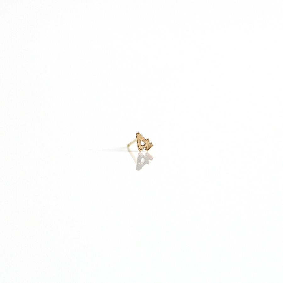 【廃番商品】hirondelle et pepin (イロンデールエペパン) / k18 hp-20ss-636 ナンバー ピアス / ゴールド　(片耳タイプ) | hirondelle