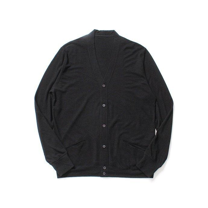 smoothday / メンズ スーパー140sウール エアー天竺カーディガン SP-T054-100 - ブラック | smoothday