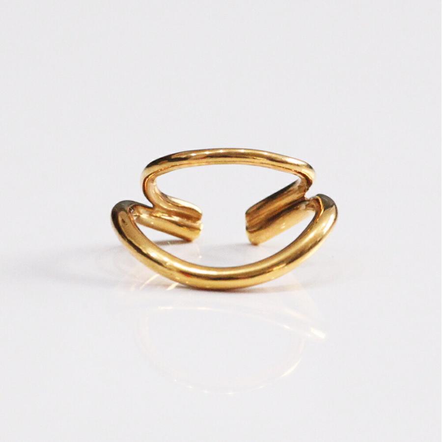 UNKNOWN. (アンノウン) / Goldplate U415 DIVISION イヤーカフ M - ゴールド (片耳タイプ)  レディース メンズ ユニセックス イヤカフ ノンホー… | UNKNOWN. | 01