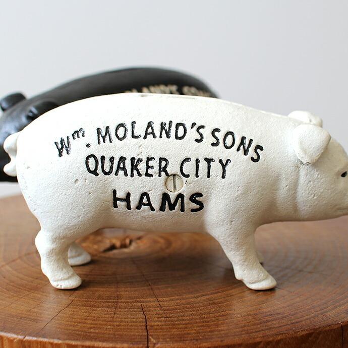 WHYTO（ホワイト） Hams Standing Pig Bank - White ハムズ