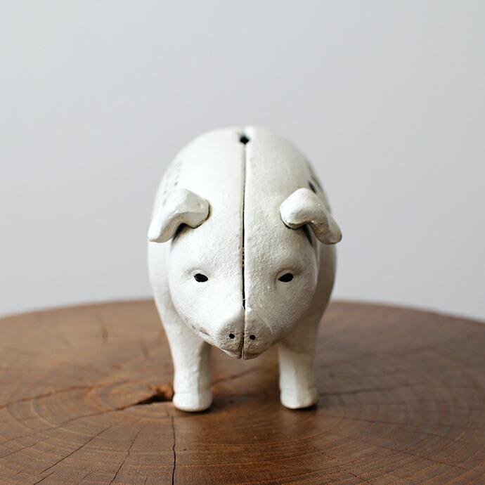 WHYTO（ホワイト） Hams Standing Pig Bank - White ハムズ