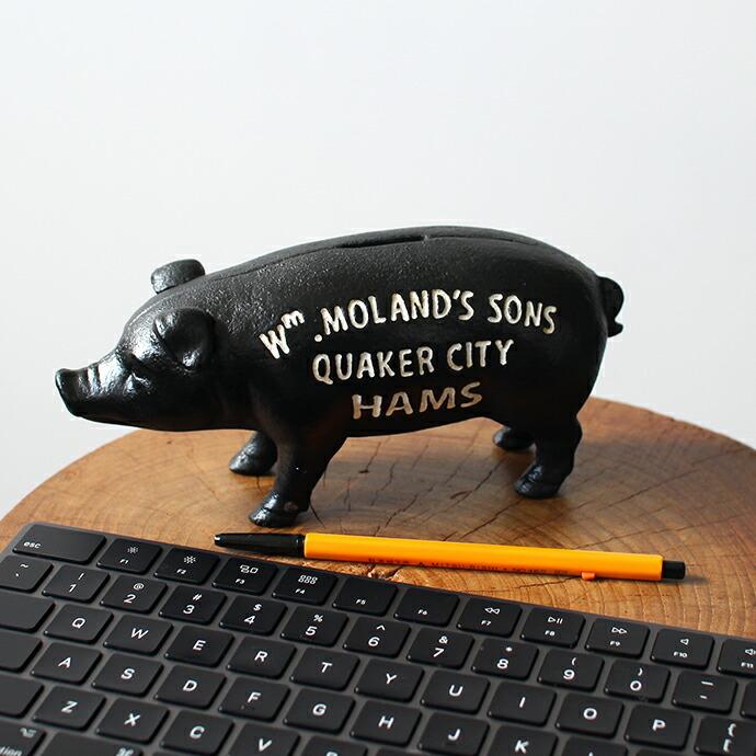Hams Standing Pig Bank - Black ハムズスタンディングピッグバンク ピギーバンク 貯金箱 ブラック |  | 01