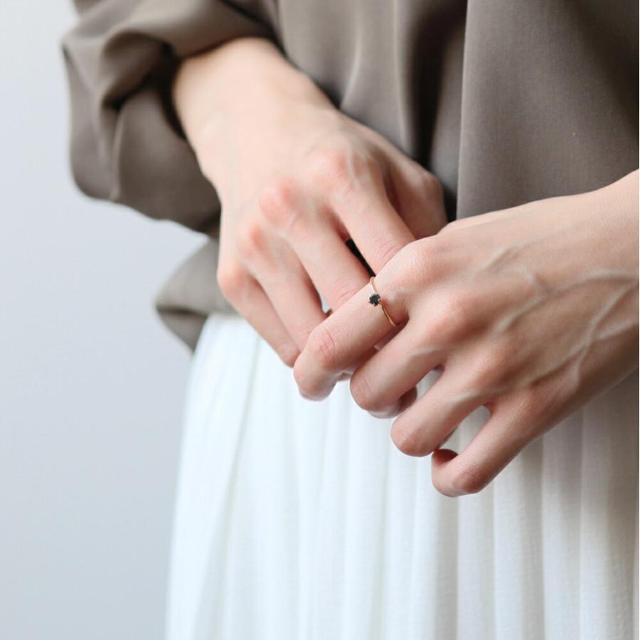 イロンデール エペパン hirondelle et pepin / k18 hr-20fw-561 5つ爪ブラックダイヤ リング / ゴールド レディース 指輪 ギフト プレゼント 記… | hirondelle | 04