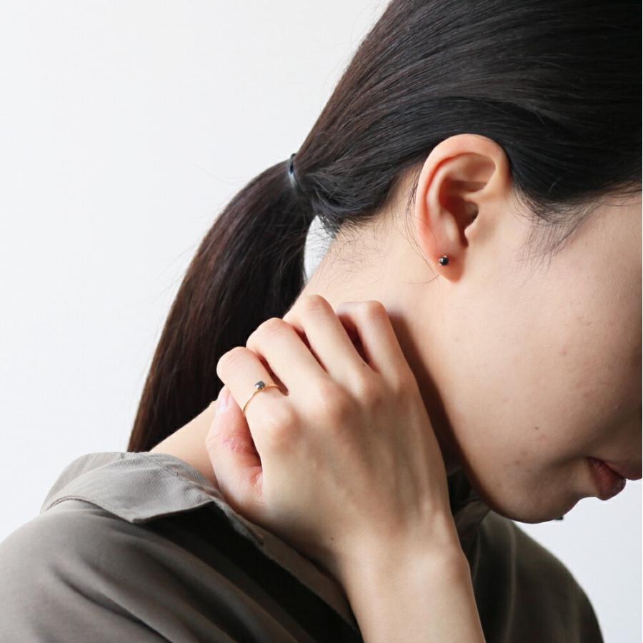 イロンデール エペパン hirondelle et pepin / k18 hp-20fw-641 5つ爪ブラックダイヤ ピアス / ゴールド (片耳タイプ) レディース ギフト プレ… | hirondelle | 06