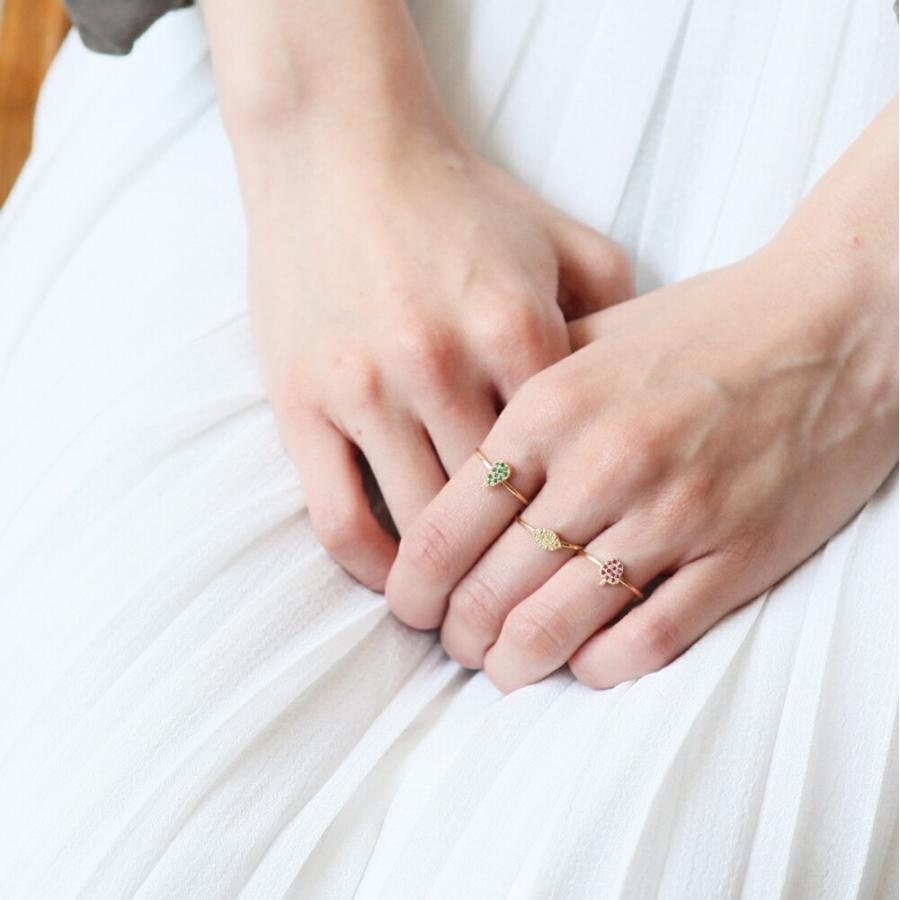 イロンデール エペパン hirondelle et pepin / k18 hr-20fw-565 フルーツパヴェ apple りんご リング / ゴールド レディース 指輪 ギフト プレ… | hirondelle | 08