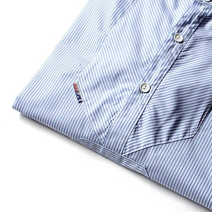 modAS / Sommer Fischerhemd - azur モダス サマーフィッシングシャツ ライトブルーストライプ |  | 04