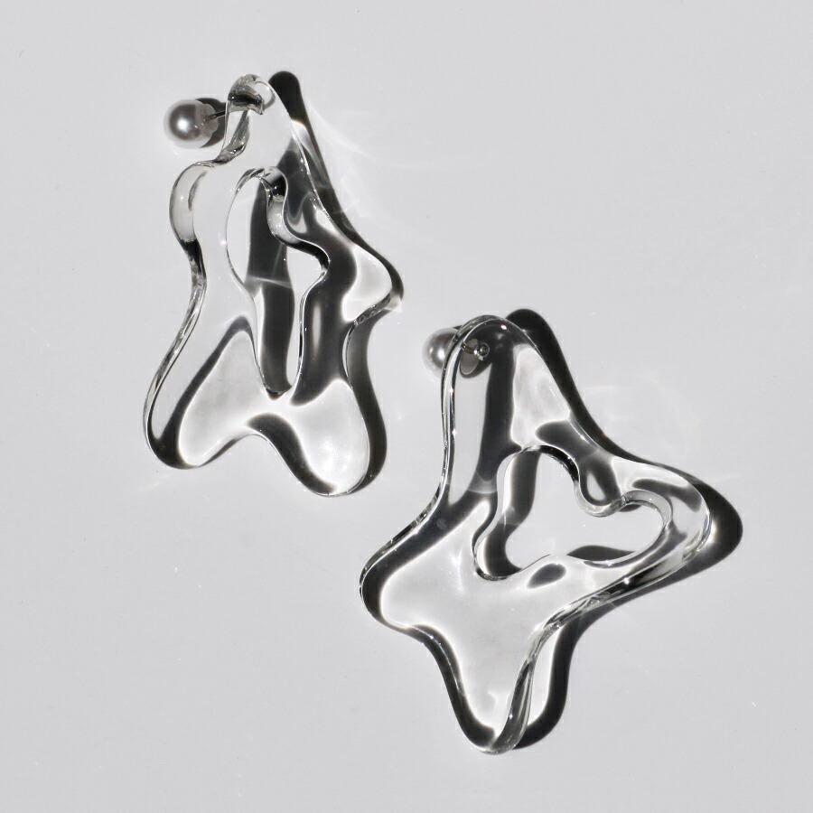 Iria Ashimine（イリア アシミネ） / Twist ピアス - CLEAR レディース ギフト プレゼント 記念日 アクセサリー ジュエリー 透明 クリア 素材 … | clear