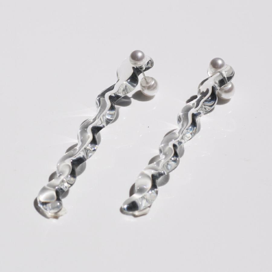 Iria Ashimine（イリア アシミネ） / Snake long ピアス - CLEAR レディース ギフト プレゼント 記念日 アクセサリー ジュエリー 透明 クリア … | clear | 01