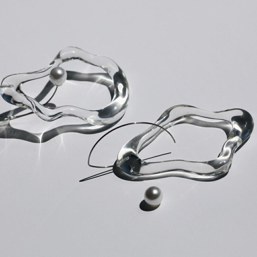 Iria Ashimine（イリア アシミネ） / Oyster : Tasmania transparent ピアス レディース ギフト プレゼント 記念日 アクセサリー ジュエリー 透… |  | 02