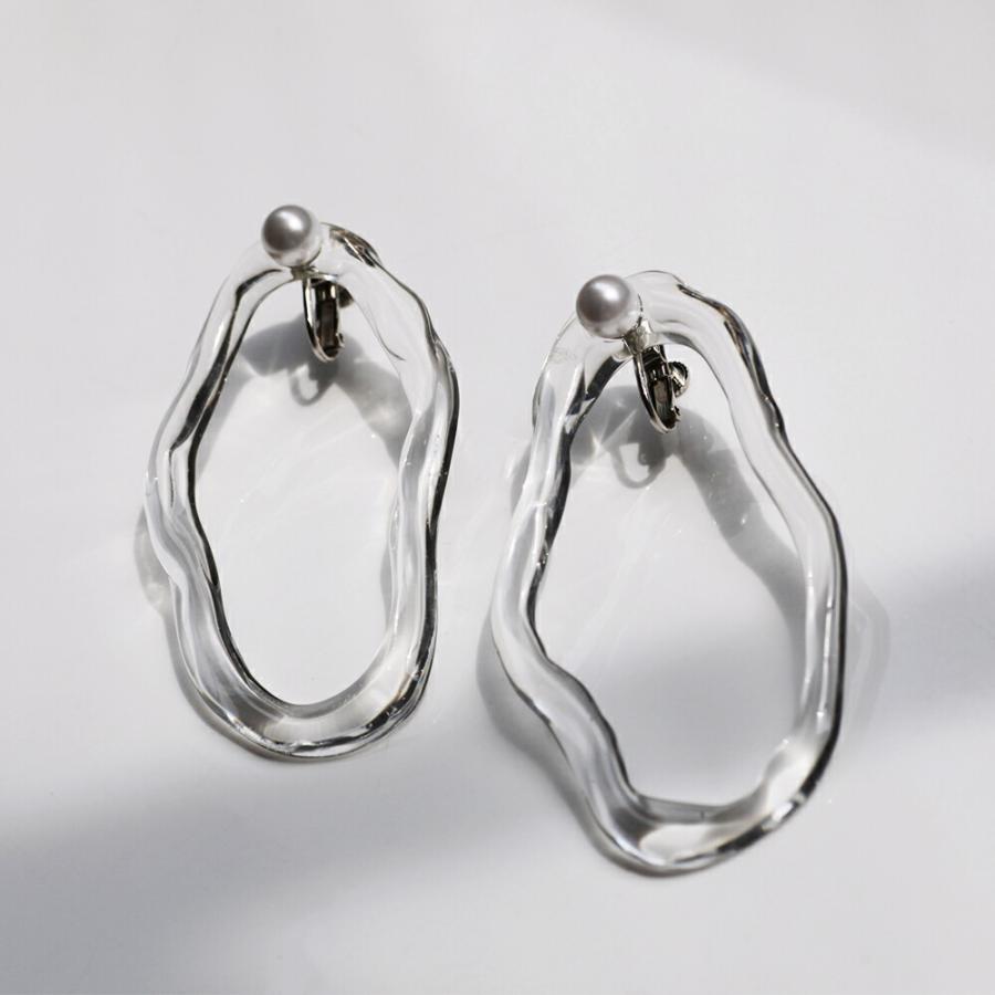 Iria Ashimine（イリア アシミネ） / PEARL DROP' transparent イヤリング 1 - CLEAR レディース ノンホール ギフト プレゼント 記念日 アクセサリー ジ… | Pearl