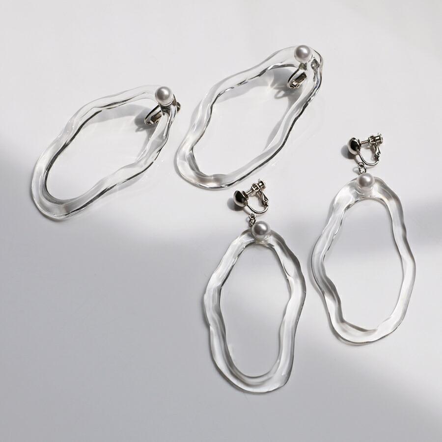 Iria Ashimine（イリア アシミネ） / PEARL DROP' transparent イヤリング 2 - CLEAR レディース ノンホール ギフト プレゼント 記念日 アクセサリー ジ… | Pearl | 09