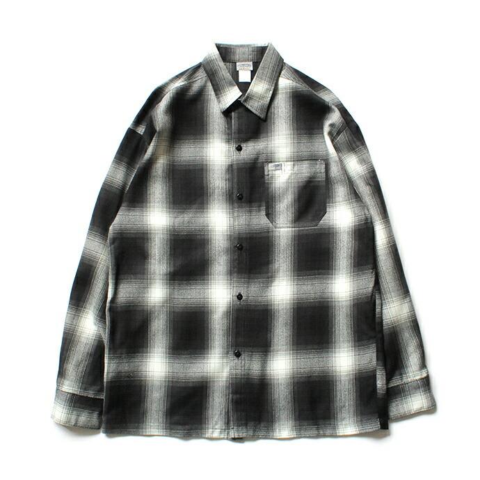 CalTop（キャルトップ） / 2000 オンブレチェック L/Sシャツ - Black/Ivory ブラック×アイボリー | Cal Top