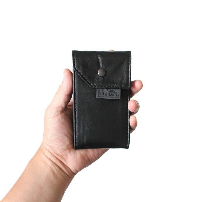 bagjack / メンズ 財布 カードホルダー 薄型 黒 Credit Card Carrier - Black Leather バッグジャック クレジットカードキャリアー ブラックレ… | BAGJACK | 09