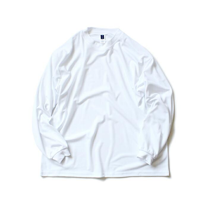 SMOKE T ONE / Dry Pique Mock Neck L/S ドライ鹿の子モックネック長袖Tシャツ - White | ONE