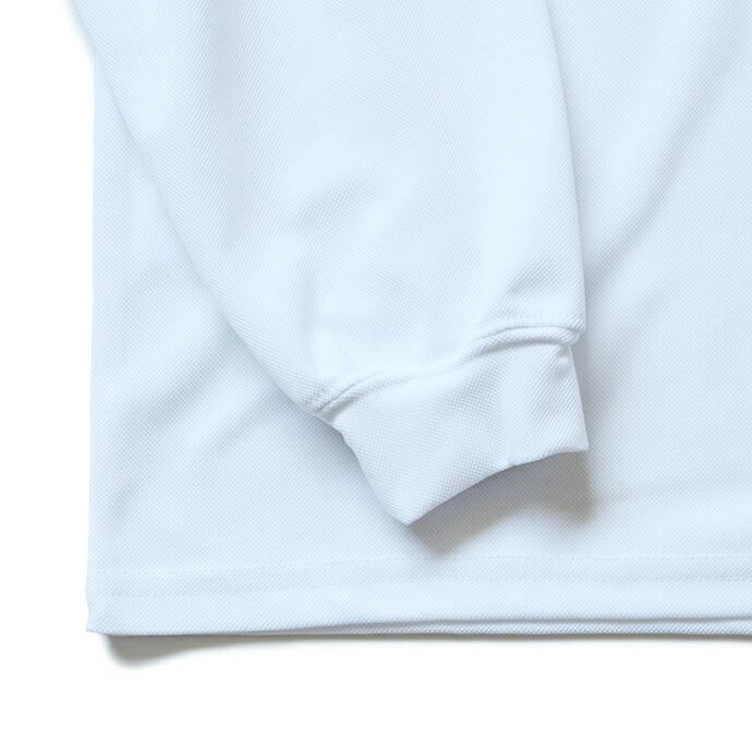 SMOKE T ONE / Dry Pique Mock Neck L/S ドライ鹿の子モックネック長袖Tシャツ - White | ONE | 04