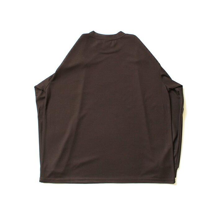 SMOKE T ONE / Dry Pique Mock Neck L/S ドライ鹿の子モックネック長袖Tシャツ - Brown | ONE | 02
