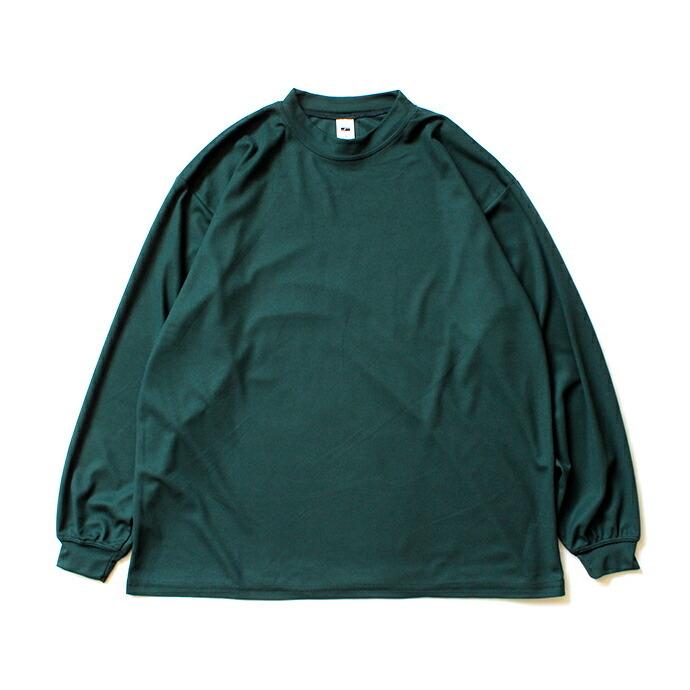 SMOKE T ONE / Dry Pique Mock Neck L/S ドライ鹿の子モックネック長袖Tシャツ - Green |  | 01