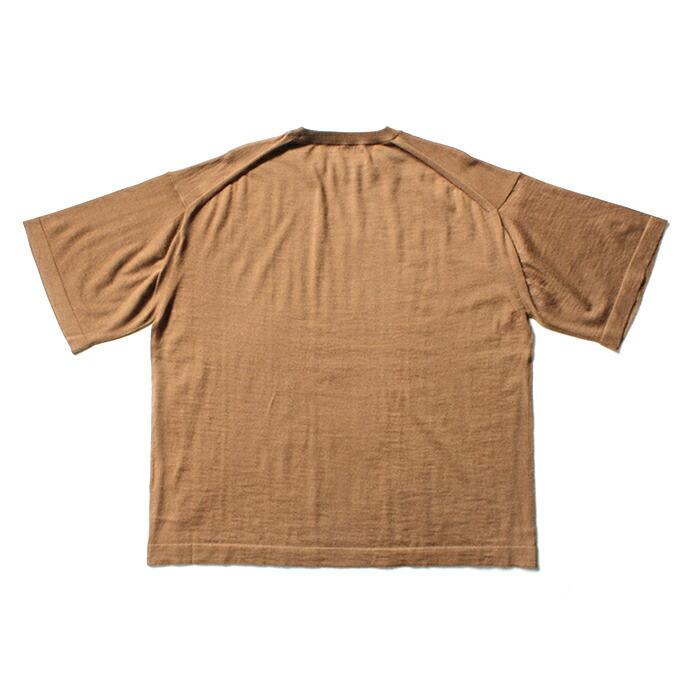 crepuscule クレプスキュール 2003-008 Cashmere t-sh - Camel カシミア ニットTシャツ キャメル カシミヤ | crepuscule | 02