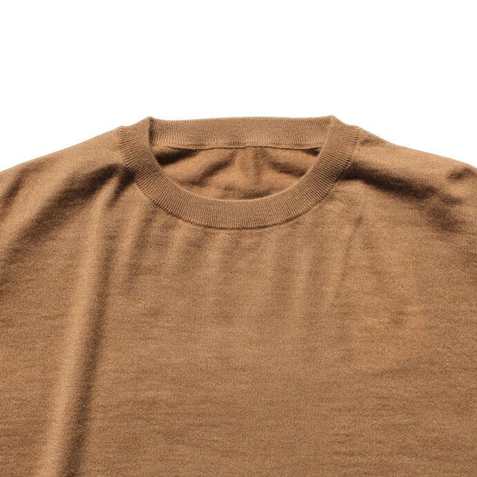 crepuscule クレプスキュール 2003-008 Cashmere t-sh - Camel カシミア ニットTシャツ キャメル カシミヤ | crepuscule | 03