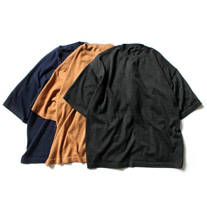 crepuscule クレプスキュール 2003-008 Cashmere t-sh - Camel カシミア ニットTシャツ キャメル カシミヤ | crepuscule | 04