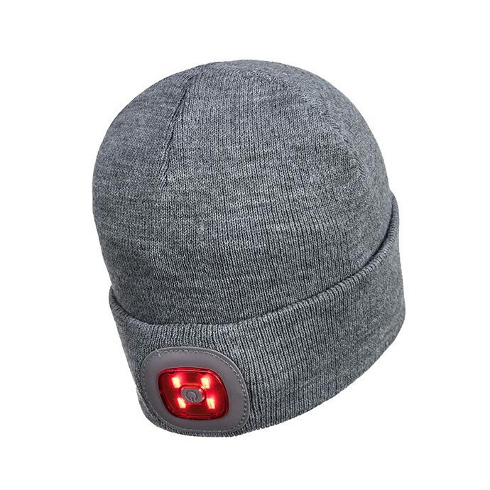 PORTWEST / Rechargeable Twin LED Beanie ポートウエスト ツインLED ヘッドライトビーニー - Grey | TWIN | 07