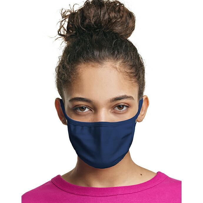 Hanes / Wicking Cotton Mask - Navy ヘインズ マスク 日本未発売 ネイビー | Hanes | 01