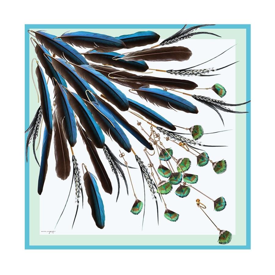 moca.arpeggio（モカ アルペジオ） /  Kawasemi&Peacock 孔雀とカワセミ スカーフ  [MS-01] レディース ギフト プレゼント 大判 スカーフ … |  | 01