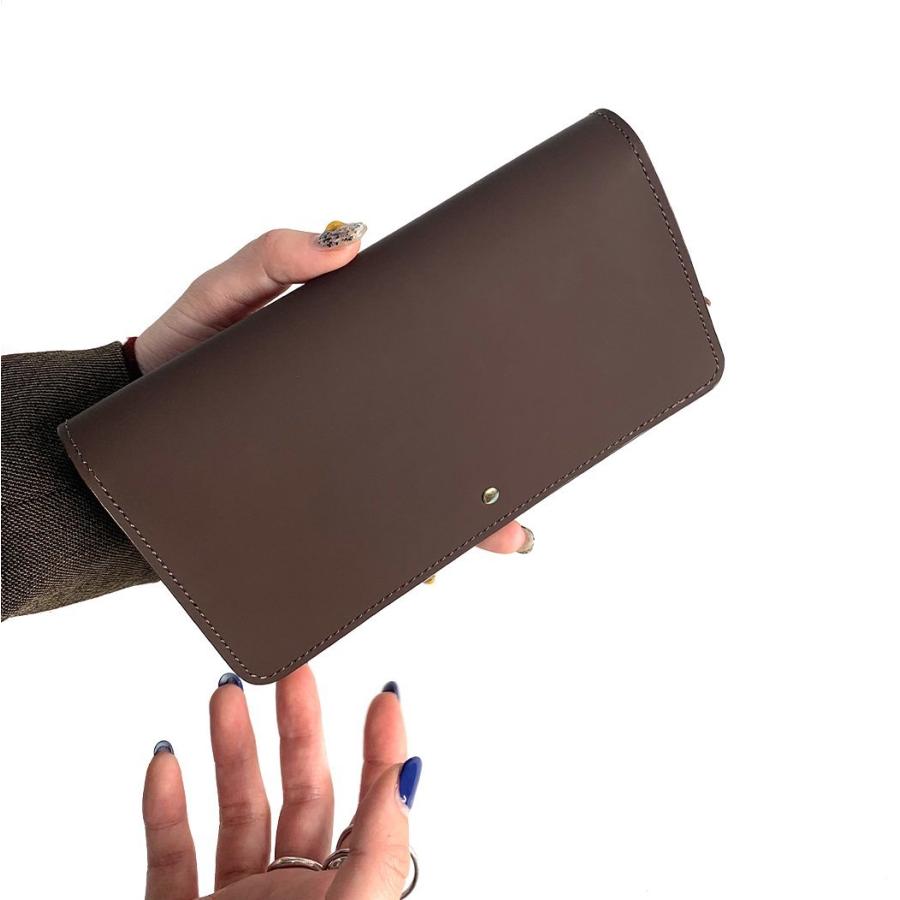 Ense（アンサ） レディース ラバータッチ 財布 長財布 本革 シンプル 日本製 mw801r rubber touch long wallet - 全6色 母の日 ギフト 新生活 |  | 04