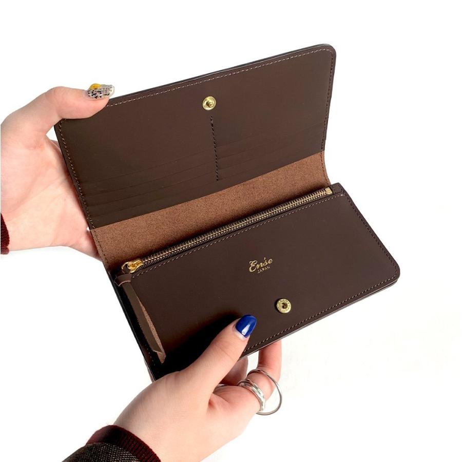 Ense（アンサ） レディース ラバータッチ 財布 長財布 本革 シンプル 日本製 mw801r rubber touch long wallet - 全6色 母の日 ギフト 新生活 |  | 05