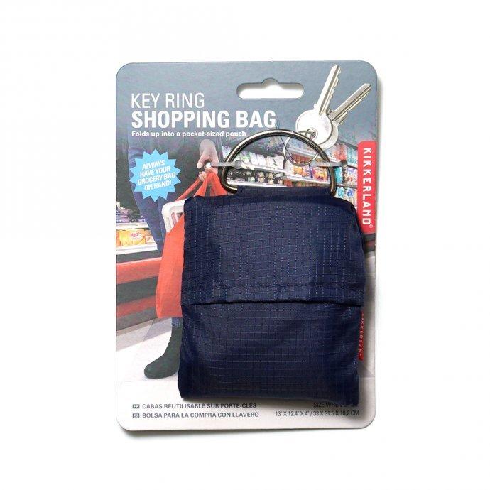 KIKKERLAND（キッカーランド） Key Ring Shopping Bag - Blue キーリング ショッピングバッグ ネイビー キーリング付きエコバッグ リップストッ… | iPhone | 01