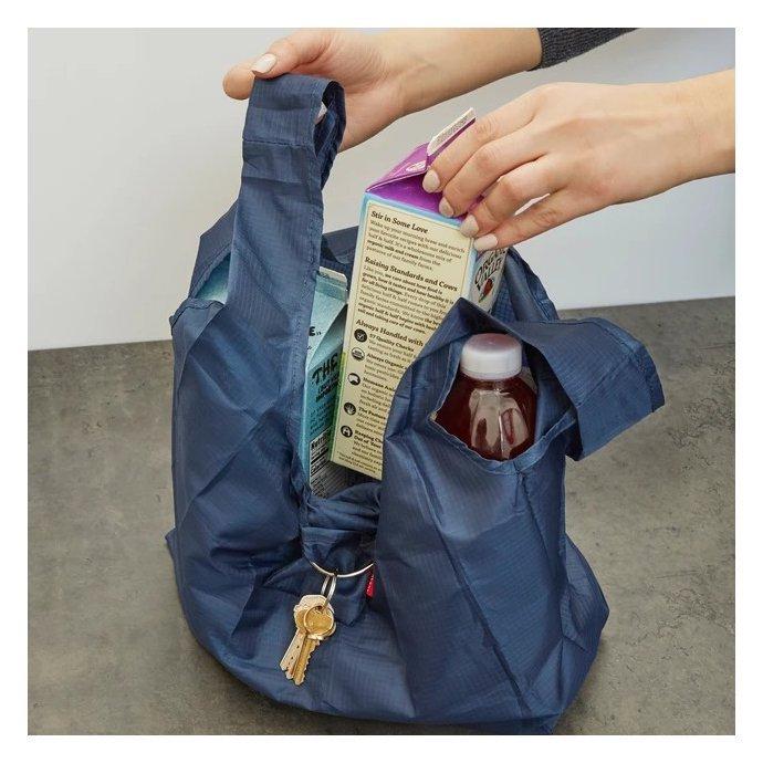 KIKKERLAND（キッカーランド） Key Ring Shopping Bag - Blue キーリング ショッピングバッグ ネイビー キーリング付きエコバッグ リップストッ… | iPhone | 10