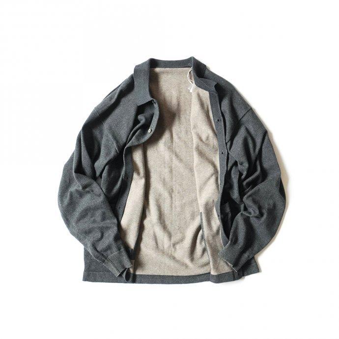 crepuscule クレプスキュール 2101-006 KNIT SHIRT - C.Gray ニットシャツ チャコール | crepuscule | 02