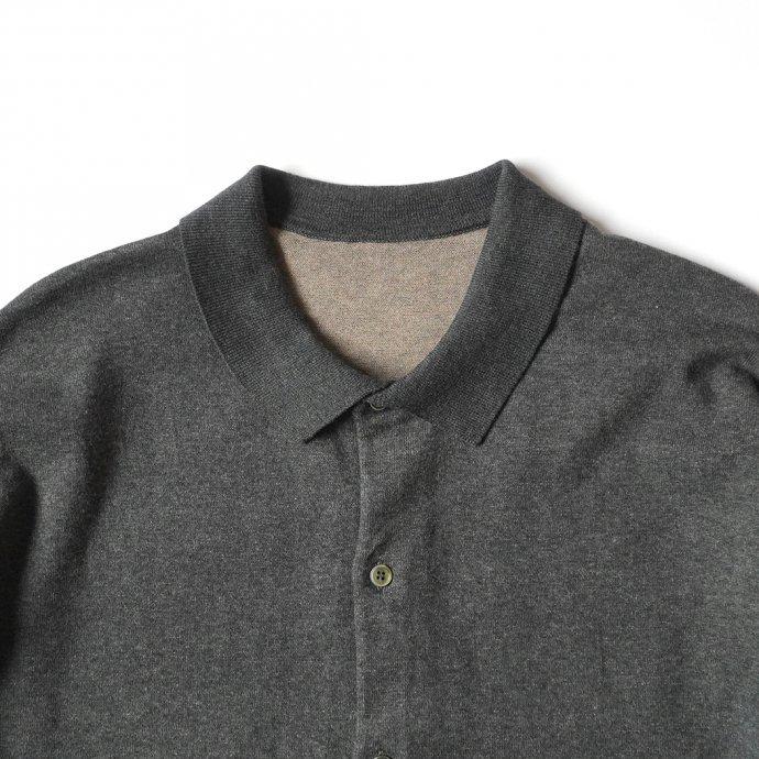 crepuscule クレプスキュール 2101-006 KNIT SHIRT - C.Gray ニットシャツ チャコール | crepuscule | 03