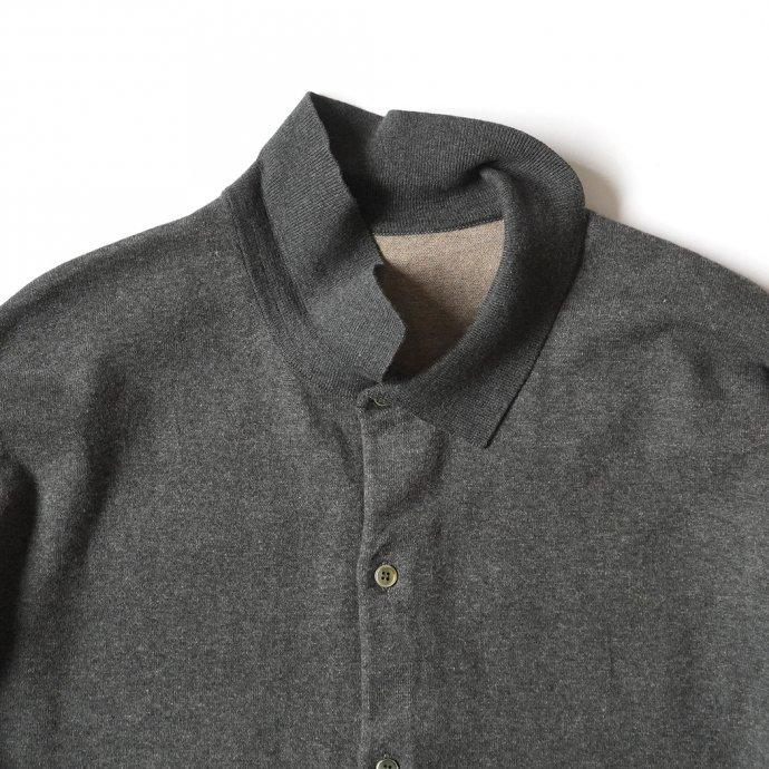crepuscule クレプスキュール 2101-006 KNIT SHIRT - C.Gray ニットシャツ チャコール | crepuscule | 04