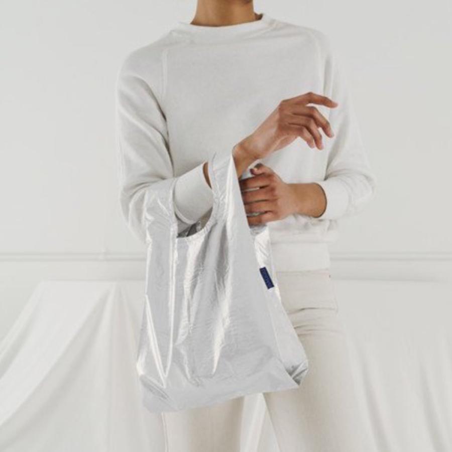 BAGGU（バグゥ） / BABY エコバッグ - メタリックシルバー　ショッピングバッグ マルシェバッグ コンビニ |  | 04