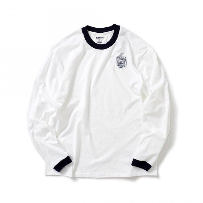 USNA / Official Midshipmen Blue Rim L/S Tee Manufactured by Champion ロングスリーブTシャツ ホワイト 買い回り 買い周り 買いまわり ポイ… | Champion