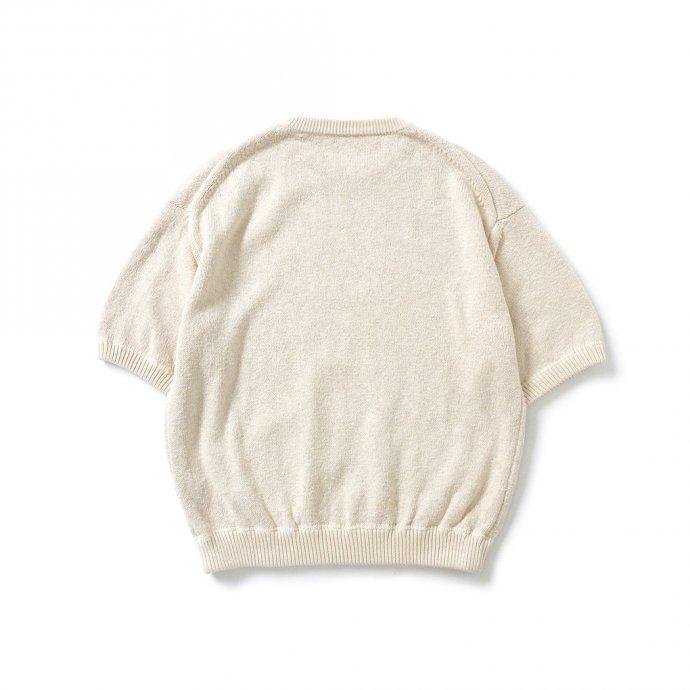 crepuscule クレプスキュール 2101-004 GARMENT DYE S/S - Natural ガーメントダイ半袖ニット ナチュラル | crepuscule | 01
