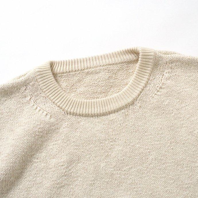 crepuscule クレプスキュール 2101-004 GARMENT DYE S/S - Natural ガーメントダイ半袖ニット ナチュラル | crepuscule | 02