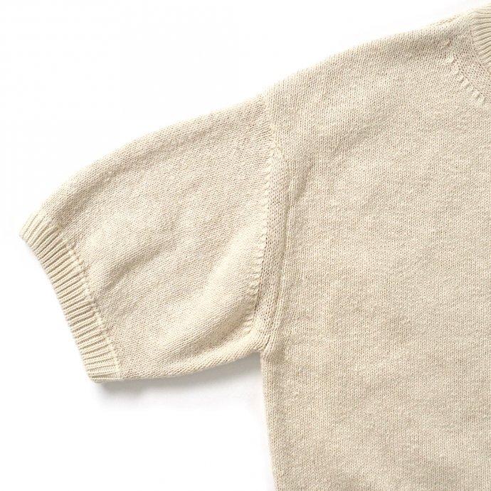 crepuscule クレプスキュール 2101-004 GARMENT DYE S/S - Natural ガーメントダイ半袖ニット ナチュラル | crepuscule | 03