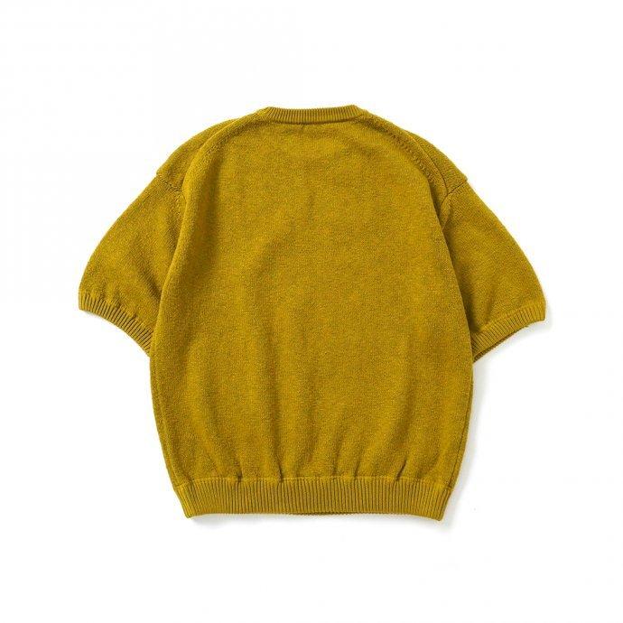 crepuscule クレプスキュール 2101-004 GARMENT DYE S/S - Mustard ガーメントダイ半袖ニット マスタード | crepuscule | 01