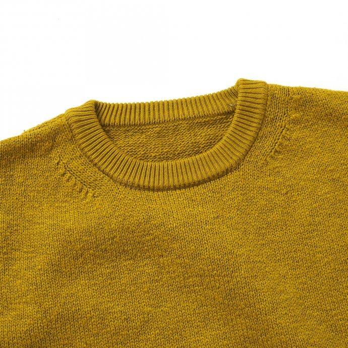crepuscule クレプスキュール 2101-004 GARMENT DYE S/S - Mustard ガーメントダイ半袖ニット マスタード | crepuscule | 02