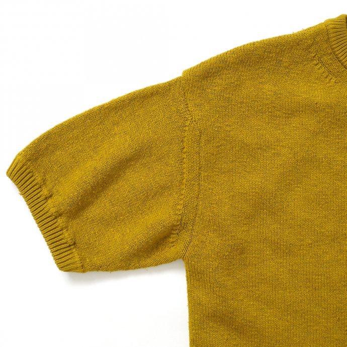 crepuscule クレプスキュール 2101-004 GARMENT DYE S/S - Mustard ガーメントダイ半袖ニット マスタード | crepuscule | 03