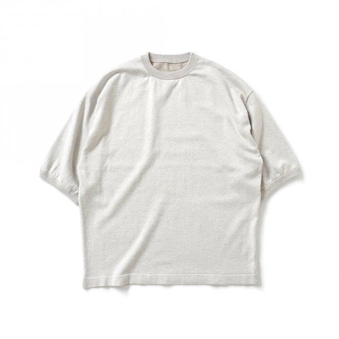 crepuscule クレプスキュール 2101-007 S/S KNIT - L.Gray 半袖ニット ライトグレー | crepuscule