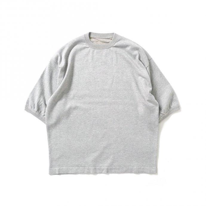 crepuscule クレプスキュール 2101-007 S/S KNIT - Gray 半袖ニット グレー | crepuscule