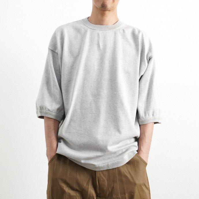 crepuscule クレプスキュール 2101-007 S/S KNIT - Gray 半袖ニット グレー | crepuscule | 05