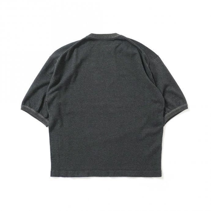 crepuscule クレプスキュール 2101-007 S/S KNIT - C.Gray×Brown 半袖ニット チャコールグレー×ブラウン | crepuscule | 01