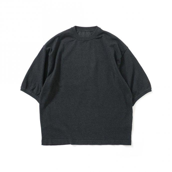 crepuscule クレプスキュール 2101-007 S/S KNIT - C.Gray 半袖ニット チャコールグレー | crepuscule