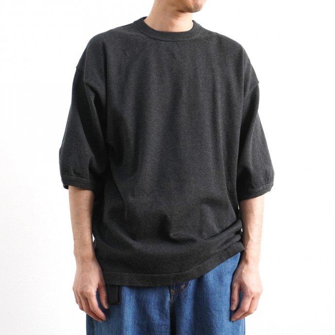 crepuscule クレプスキュール 2101-007 S/S KNIT - C.Gray 半袖ニット チャコールグレー | crepuscule | 05